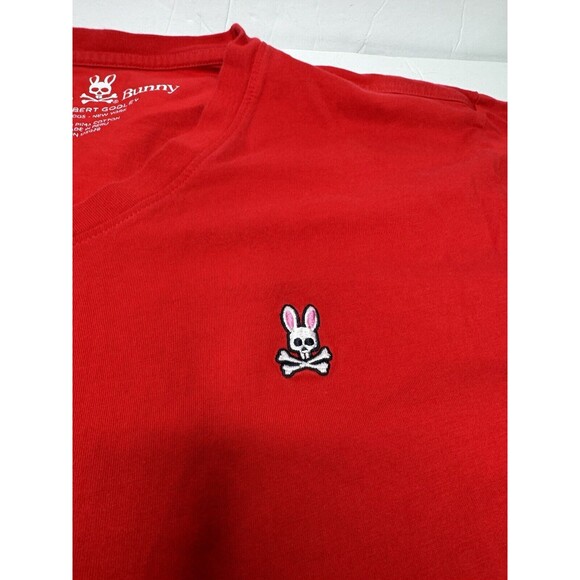 Psycho Bunny Shirt Mens S Red Classic Logo Top V Neck Preppy Tee S B58 - Picture 2 of 4